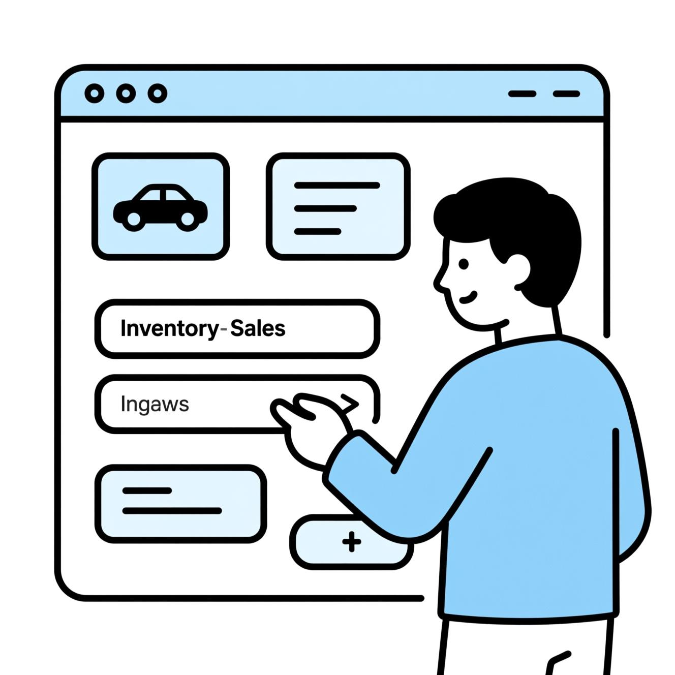 車両販売管理ソフトに在庫車の情報を入力